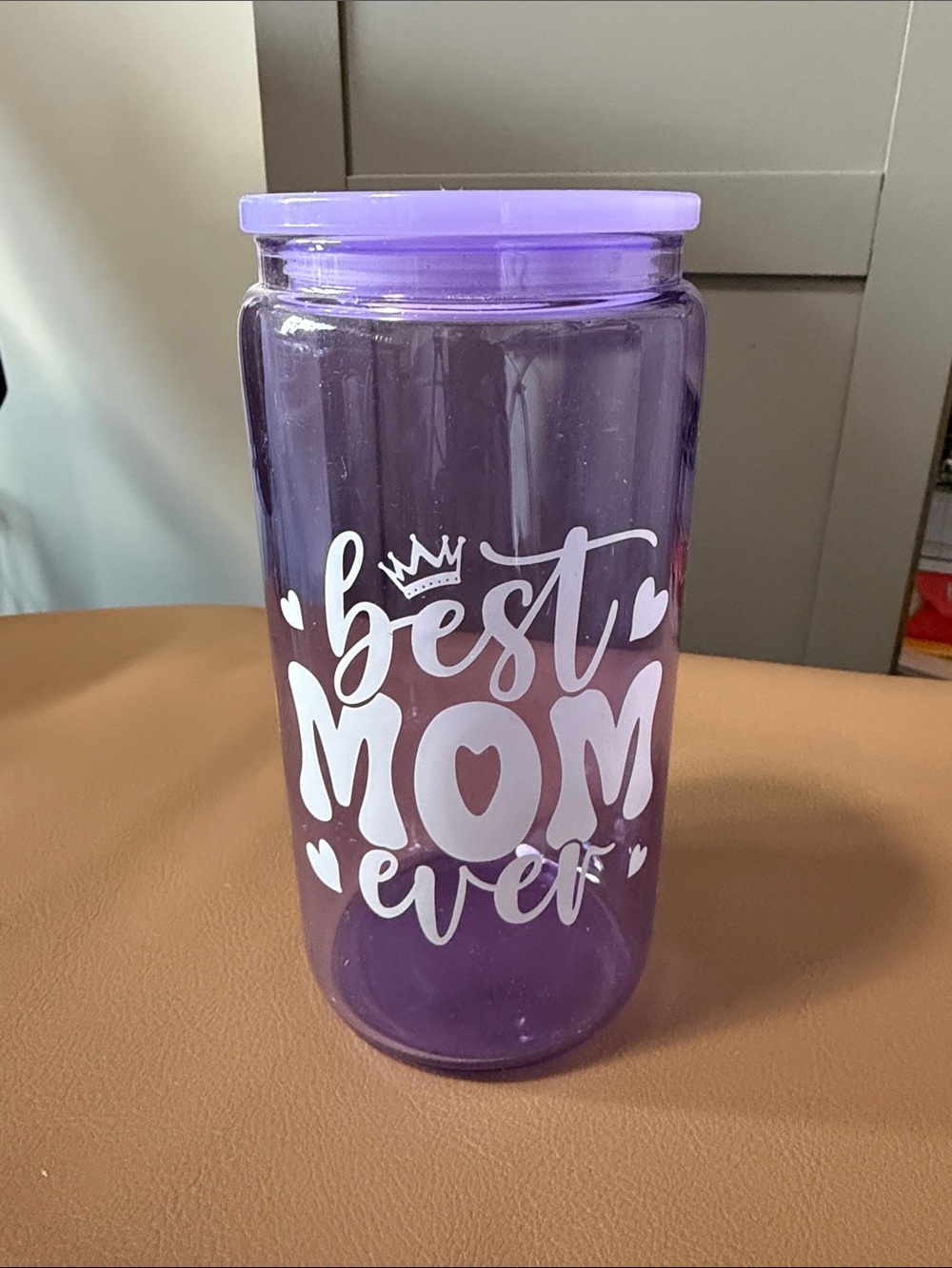 New best mom ever custom glass mug